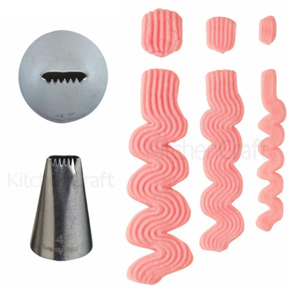small basketweave piping nozzle 0 9 cm stainless steel