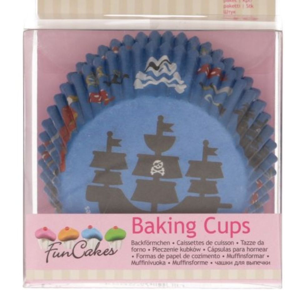 muffin cases pirates 48 pieces funcakes