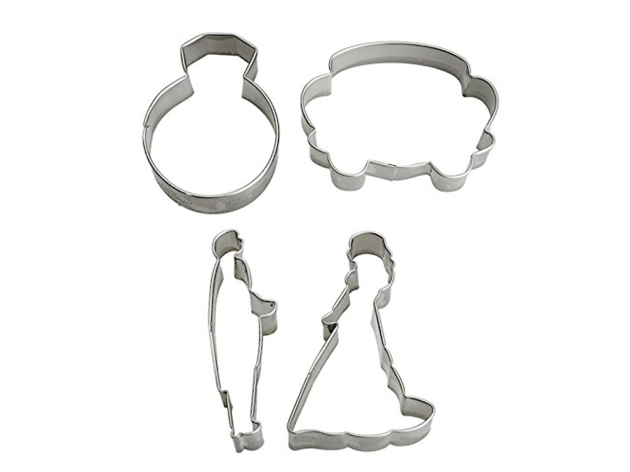 wedding cookie cutter set 4 pieces