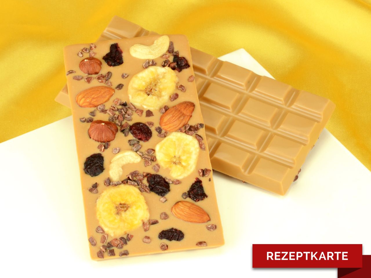 schokoladentafel schoko banane rezeptkarte
