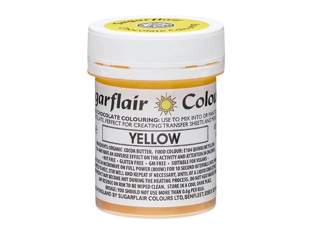 sugarflair chocolate colour yellow 35g