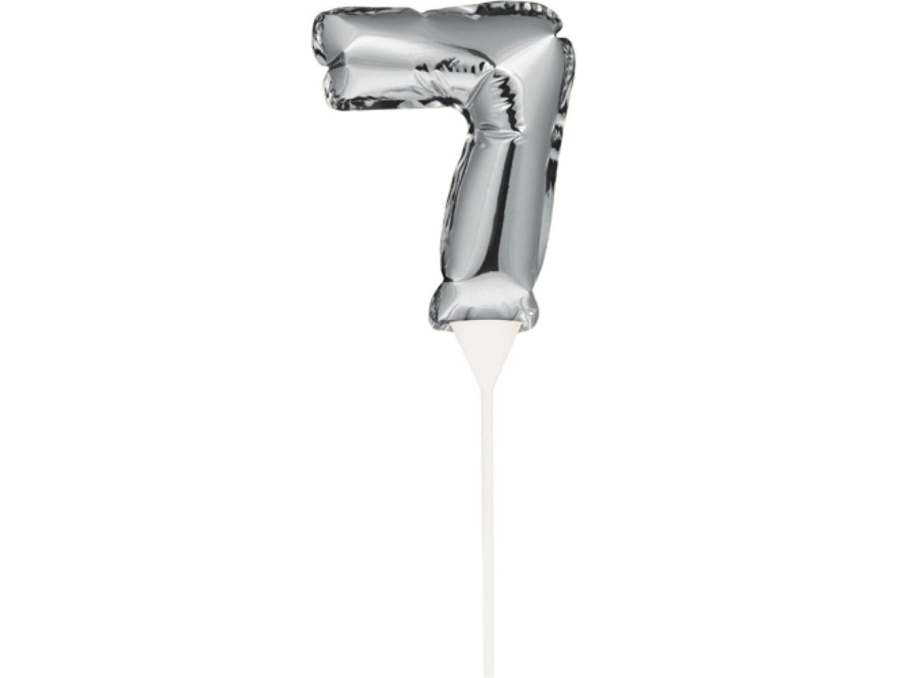 ballon topper zahl 7 silber 13 cm
