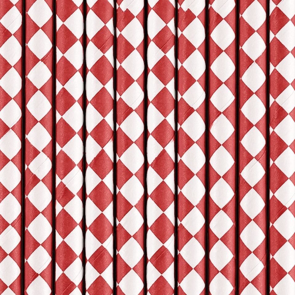 papierstrohhalme rot diamand