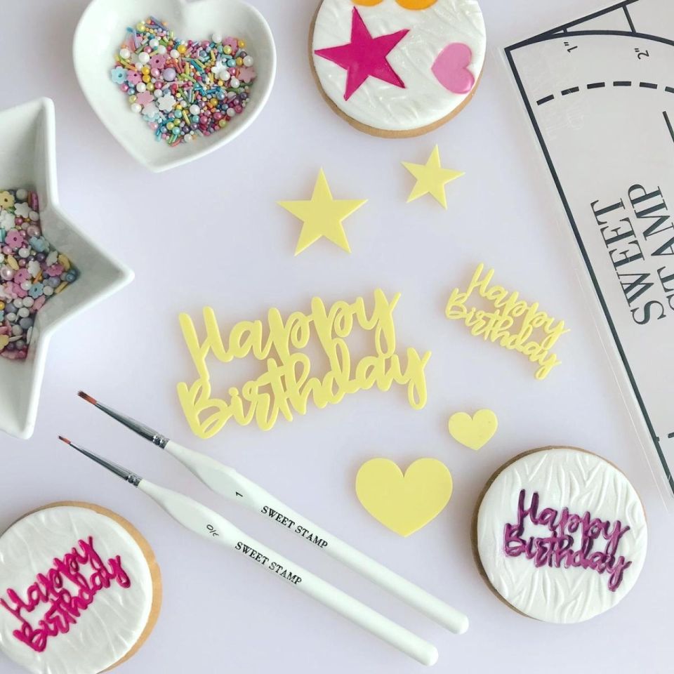 sweet stamp happy birthday stempel set