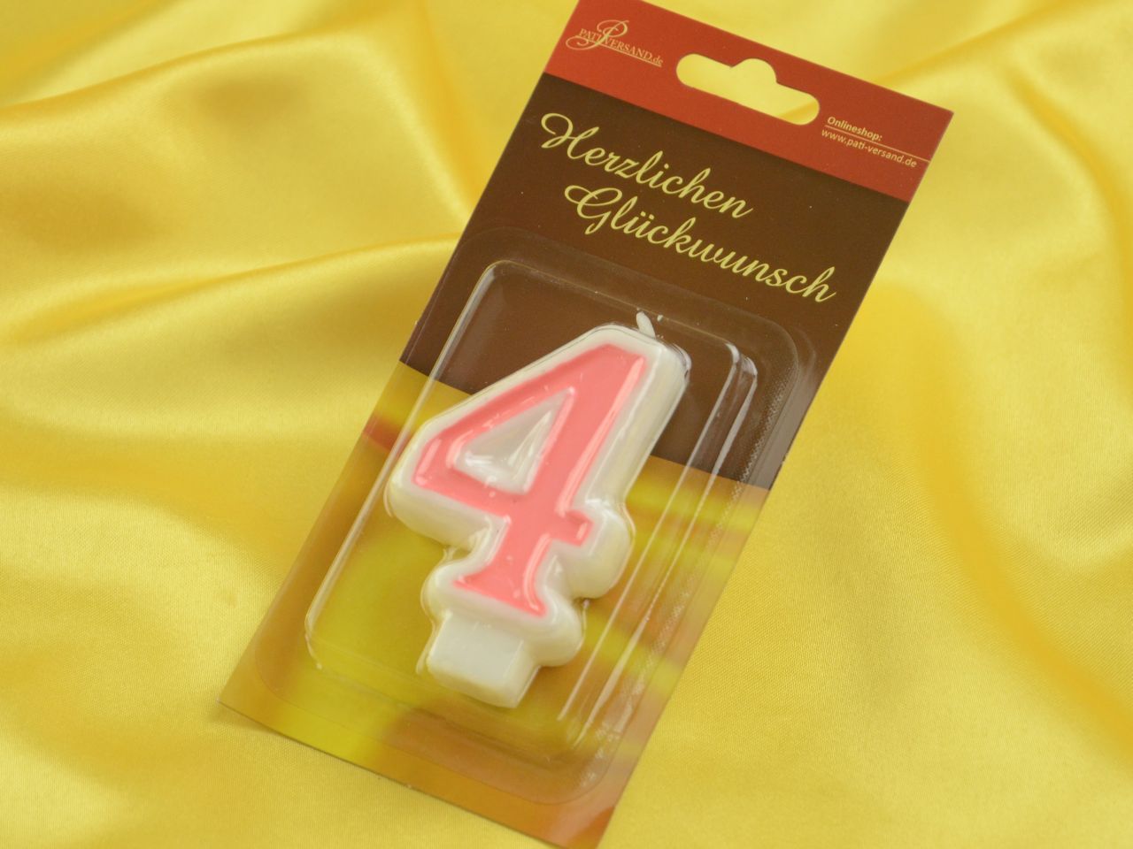 zahlenkerze rosa 4