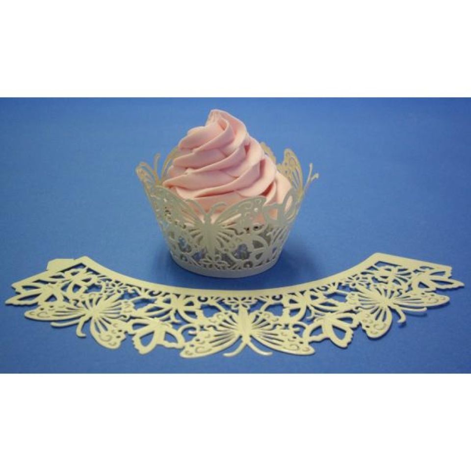 cupcakes wrapper schmetterling ivory