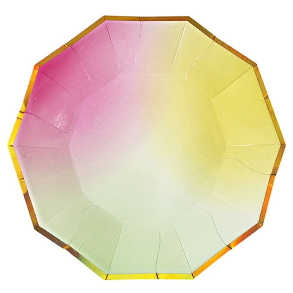 meri meri partyteller pastell ombre 8 stueck 18x18 cm