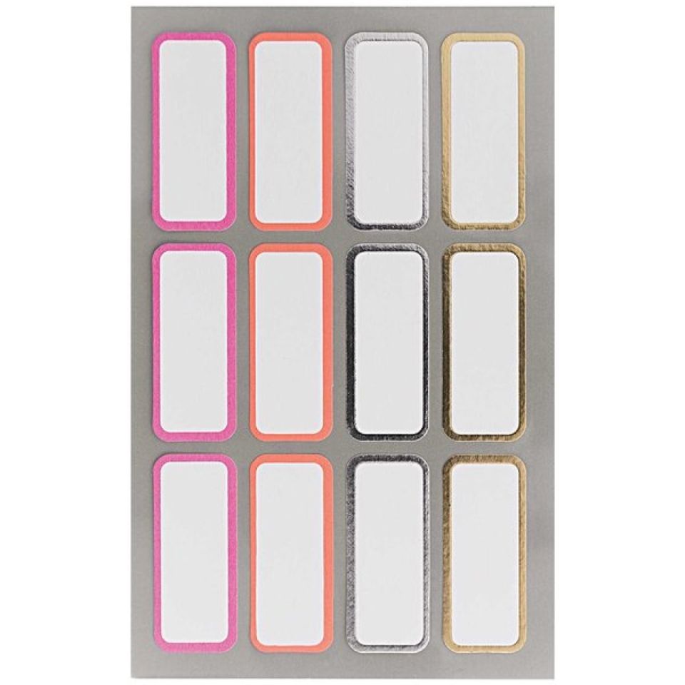 labels gold silver neon