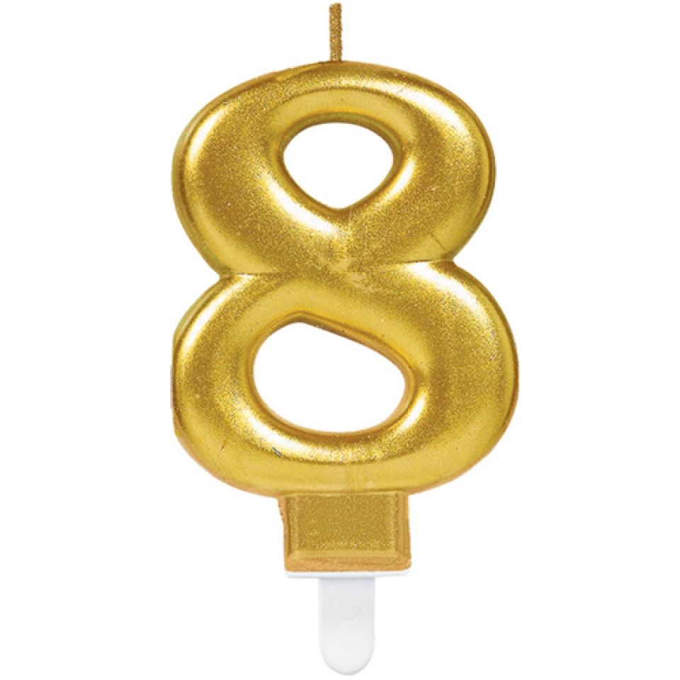 birthday candle number 8 gold 8 cm