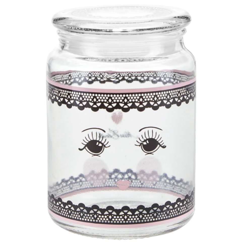 miss etoile candy jar with lid lace 560 ml