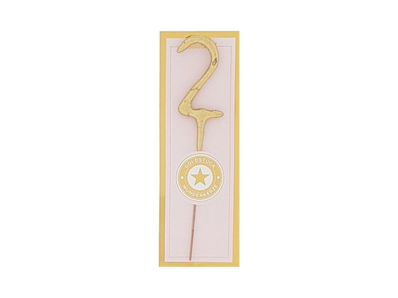 wunderkerze mini 2 gold 11 cm