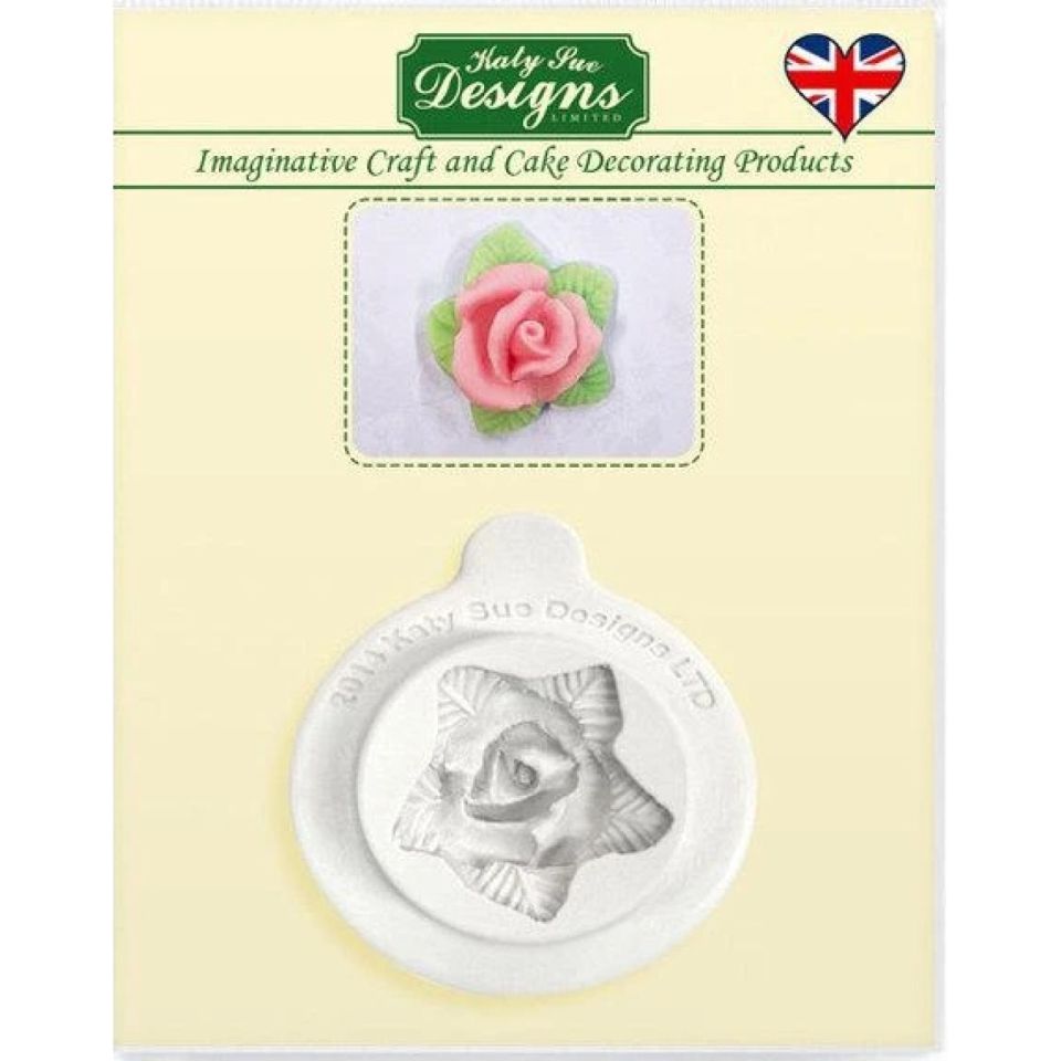 fondantform rose mit blaetter