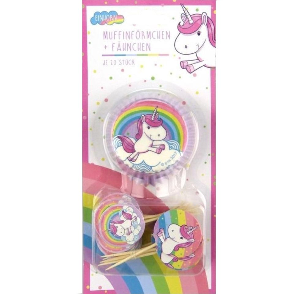 cupcakes set einhorn 20 stk