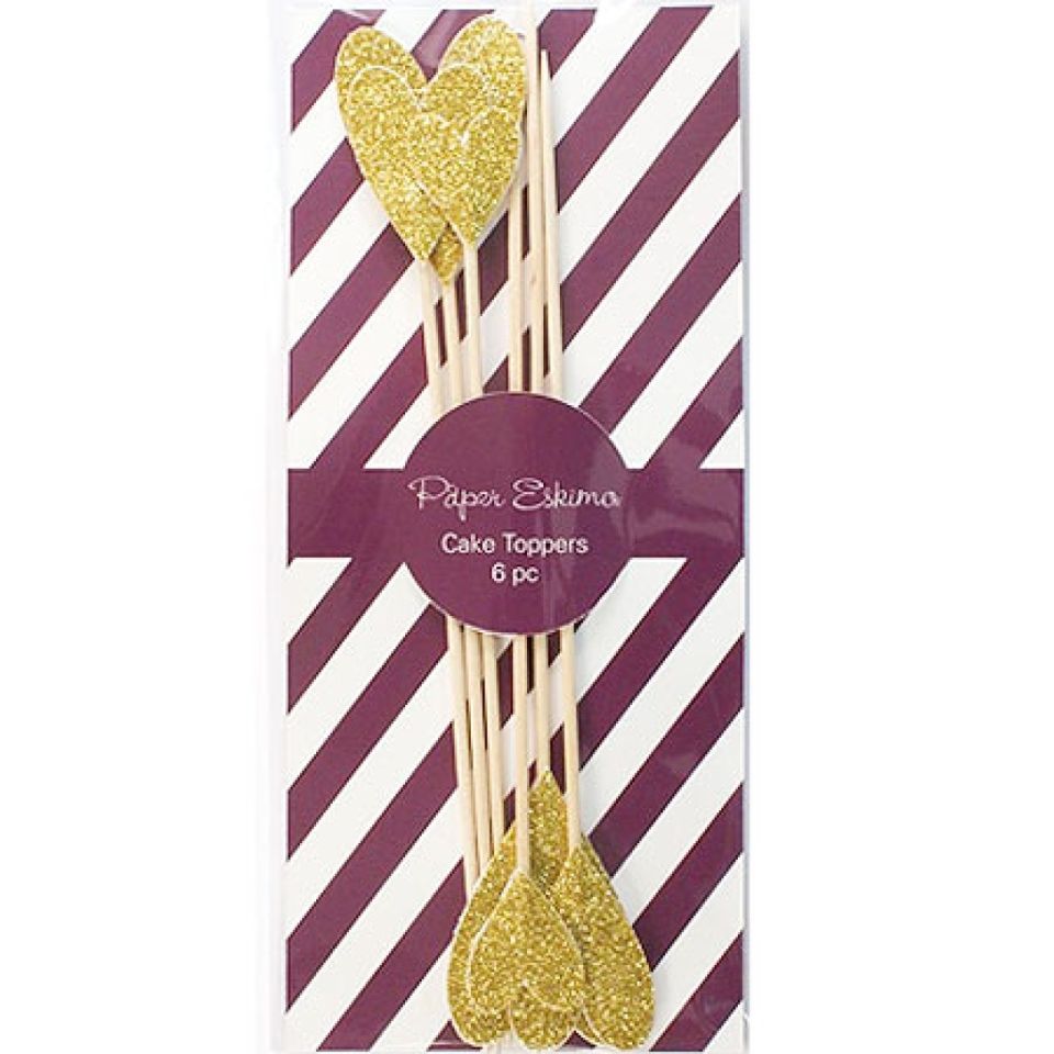 paper eskimo picker set herz 6 stk gold