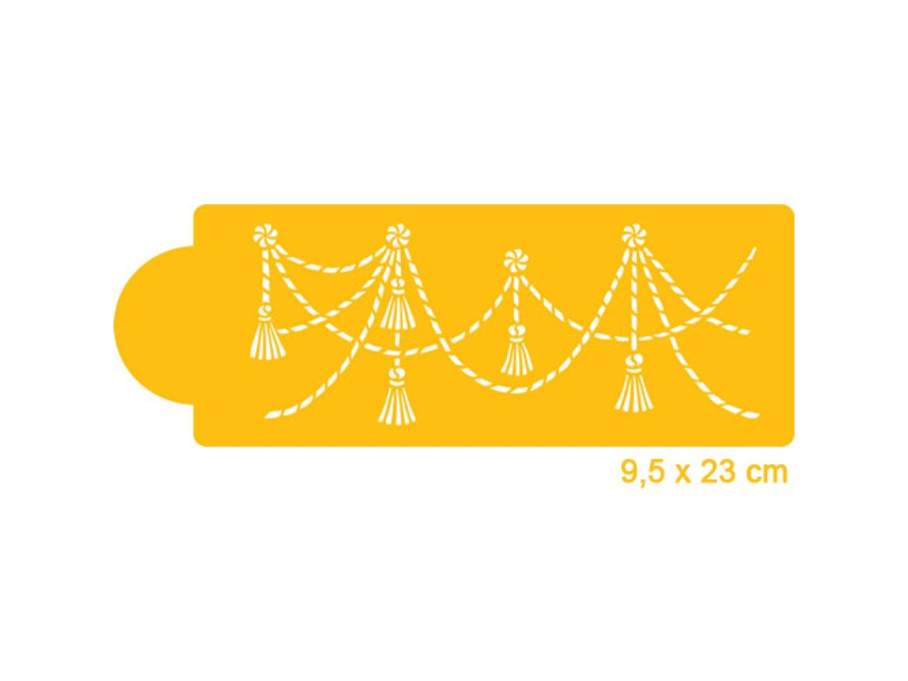 cake side stencil tassel 23cm
