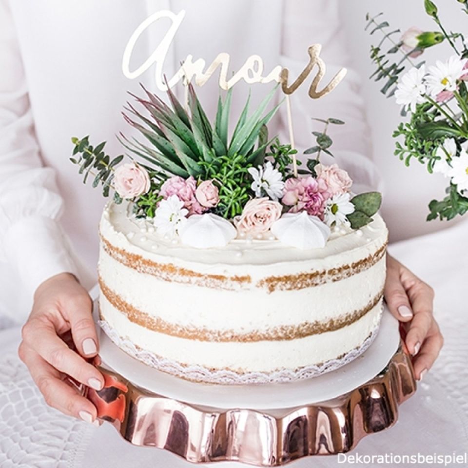 tortendeko amour gold 22 cm