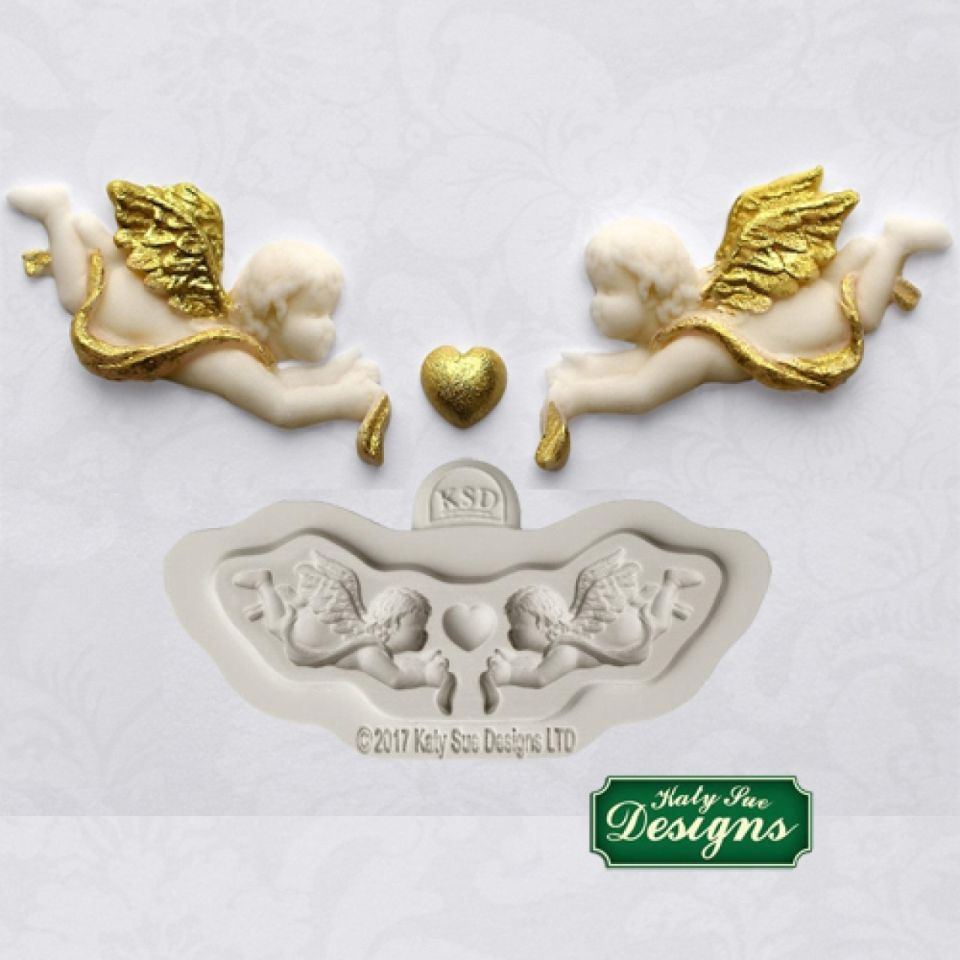 fondantform engel mit herz cherubs