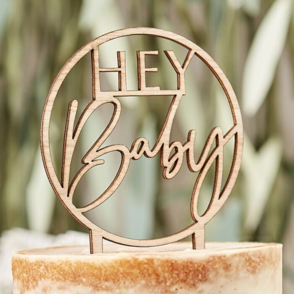 tortentopper aus holz hey baby