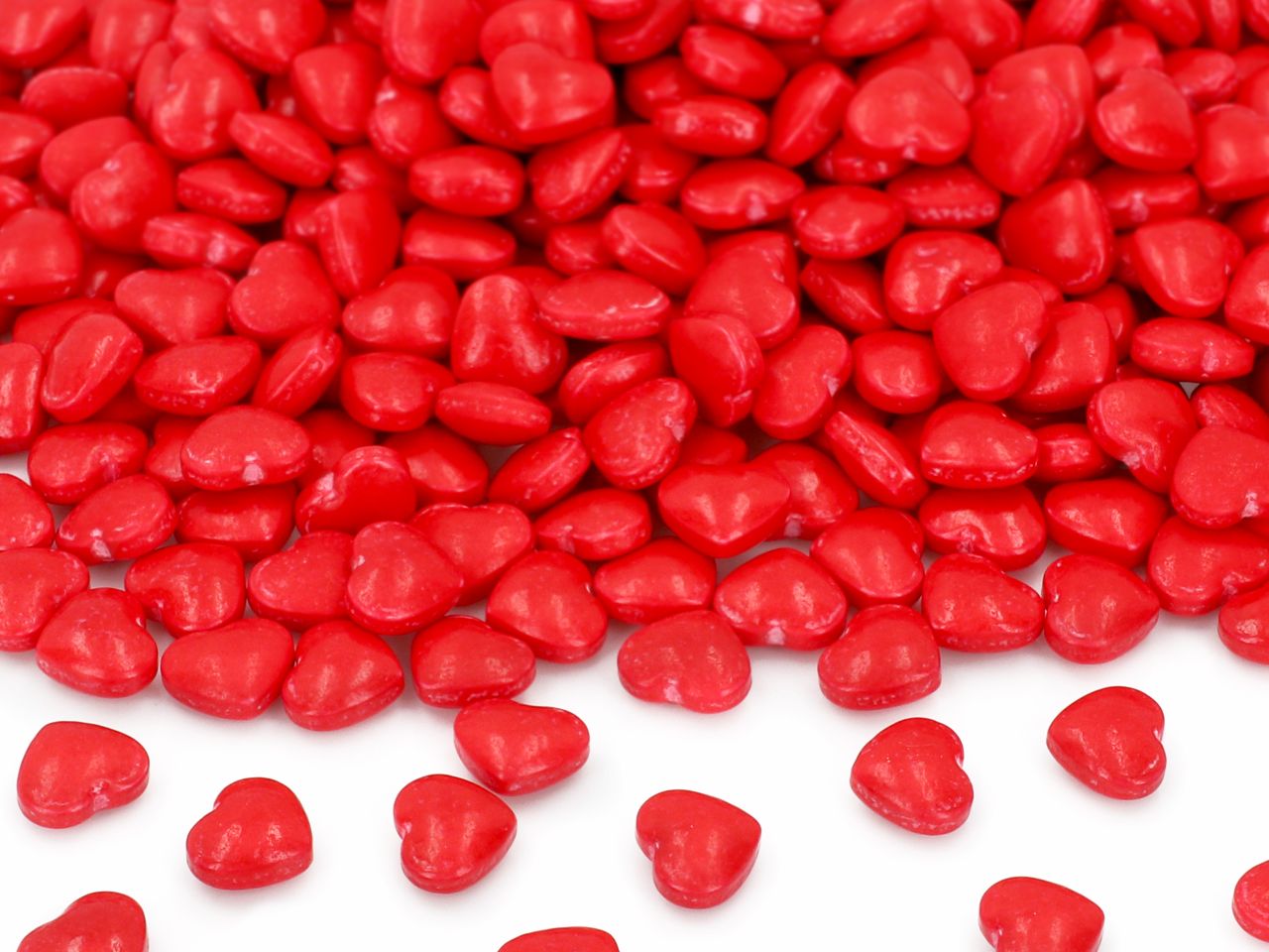 streudekor 3d herzen rot 80g