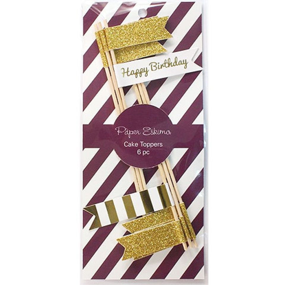 paper eskimo tortentopper gold happy birthday
