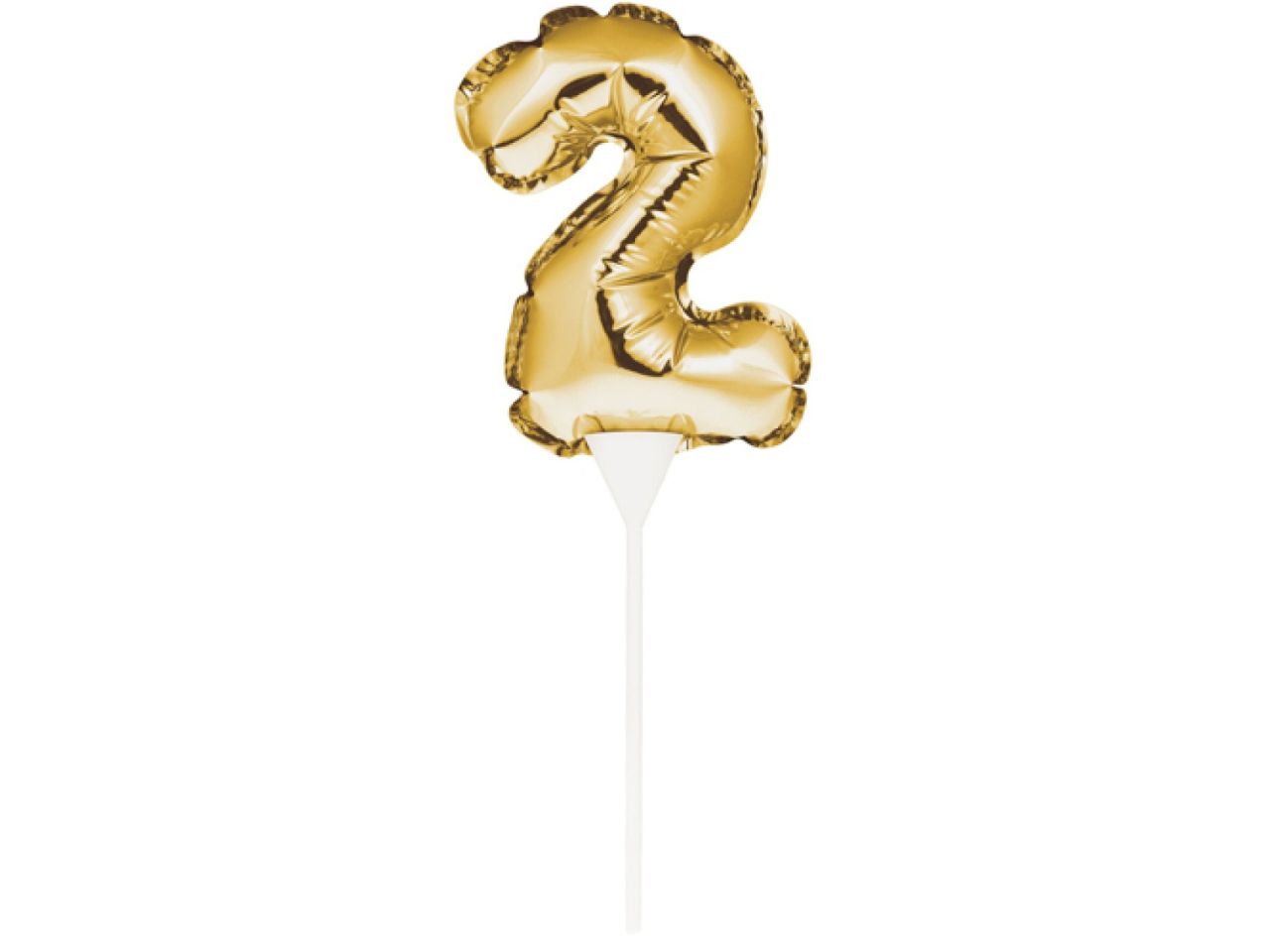 ballon topper zahl 2 gold 13 cm