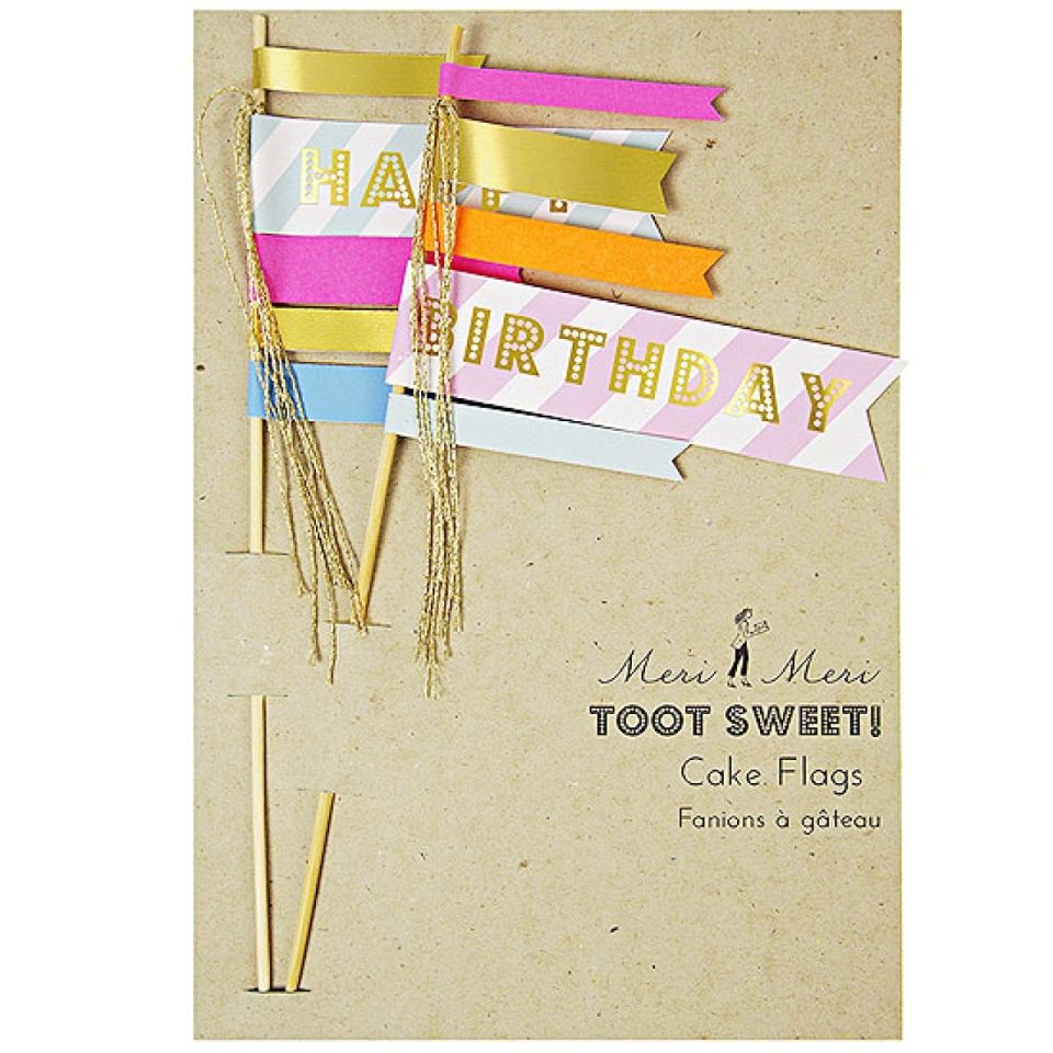 meri meri tortenfaehnchen happy birthday 2 stueck 10x25 cm