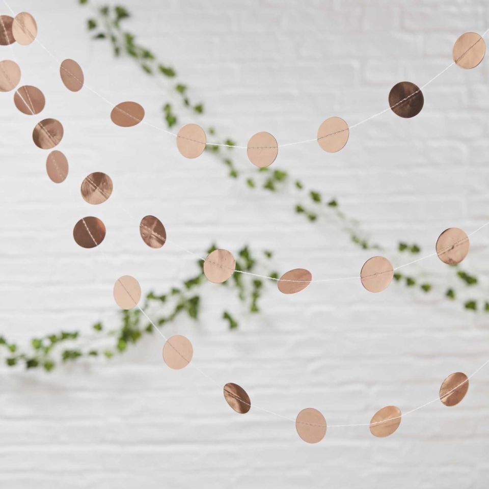 partygirlande kreise rosegold 5 meter