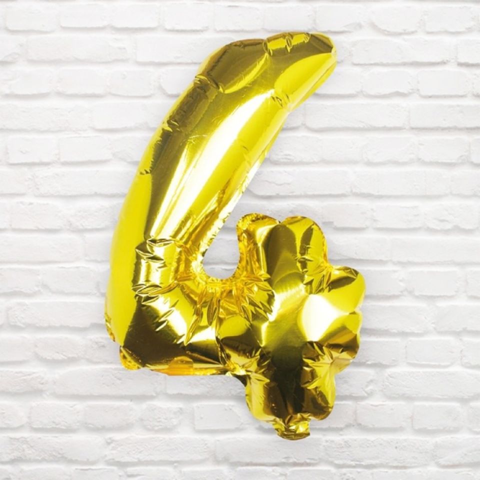 folienballon zahl 4 gold