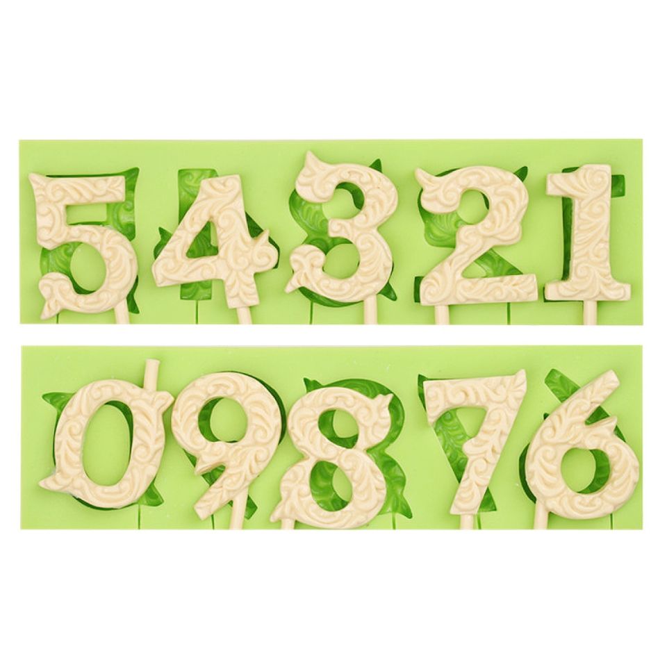 fondant mould number toppers 2 piece set