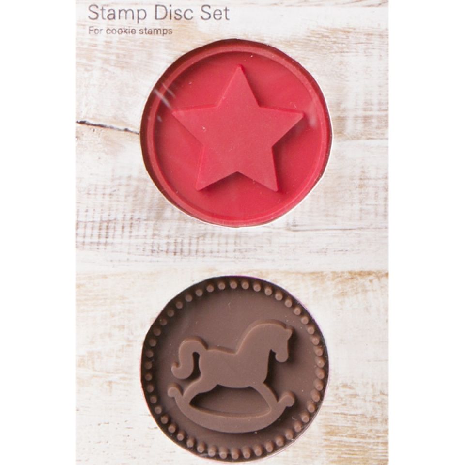 birkmann stamp disc set rocking horse and star 5cm