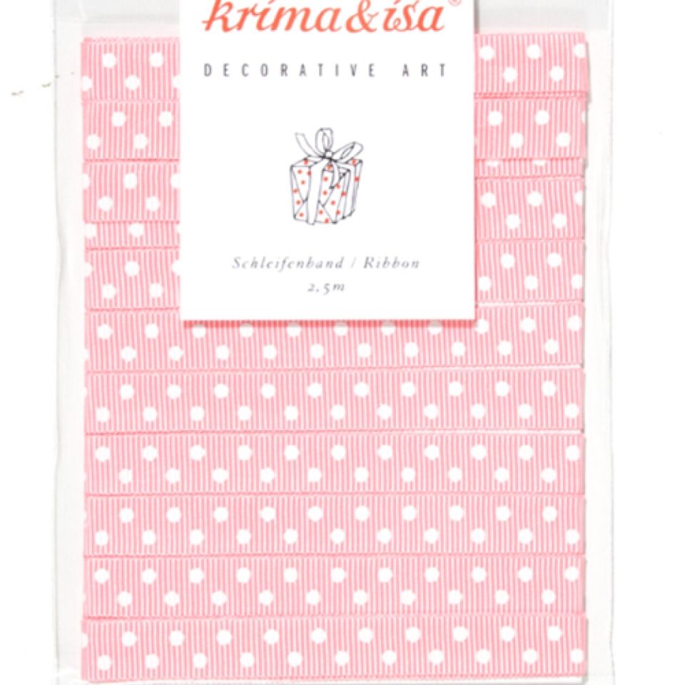 schleifenband satinband rosa mit punkten 1cmx2 5 m