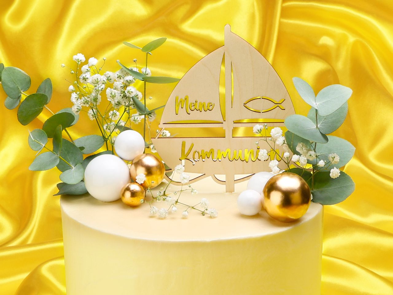 cake topper holz kommunion