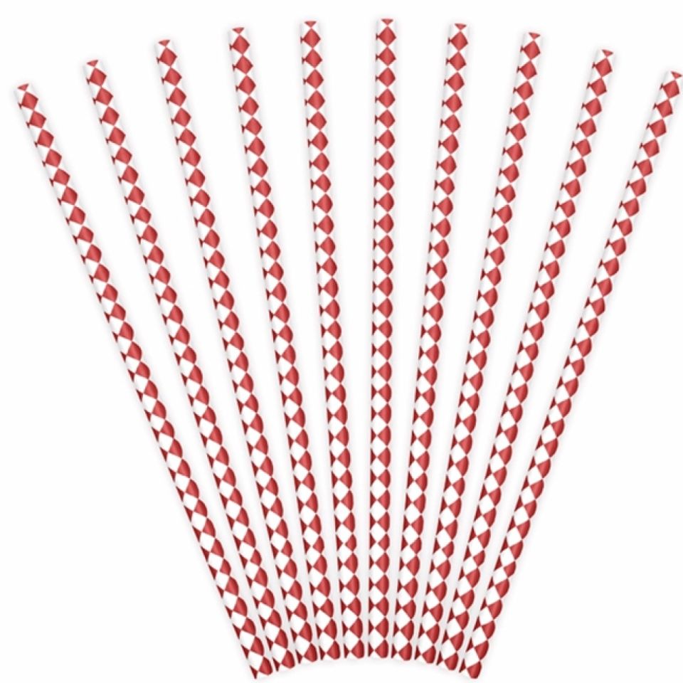 papierstrohhalme rot diamand