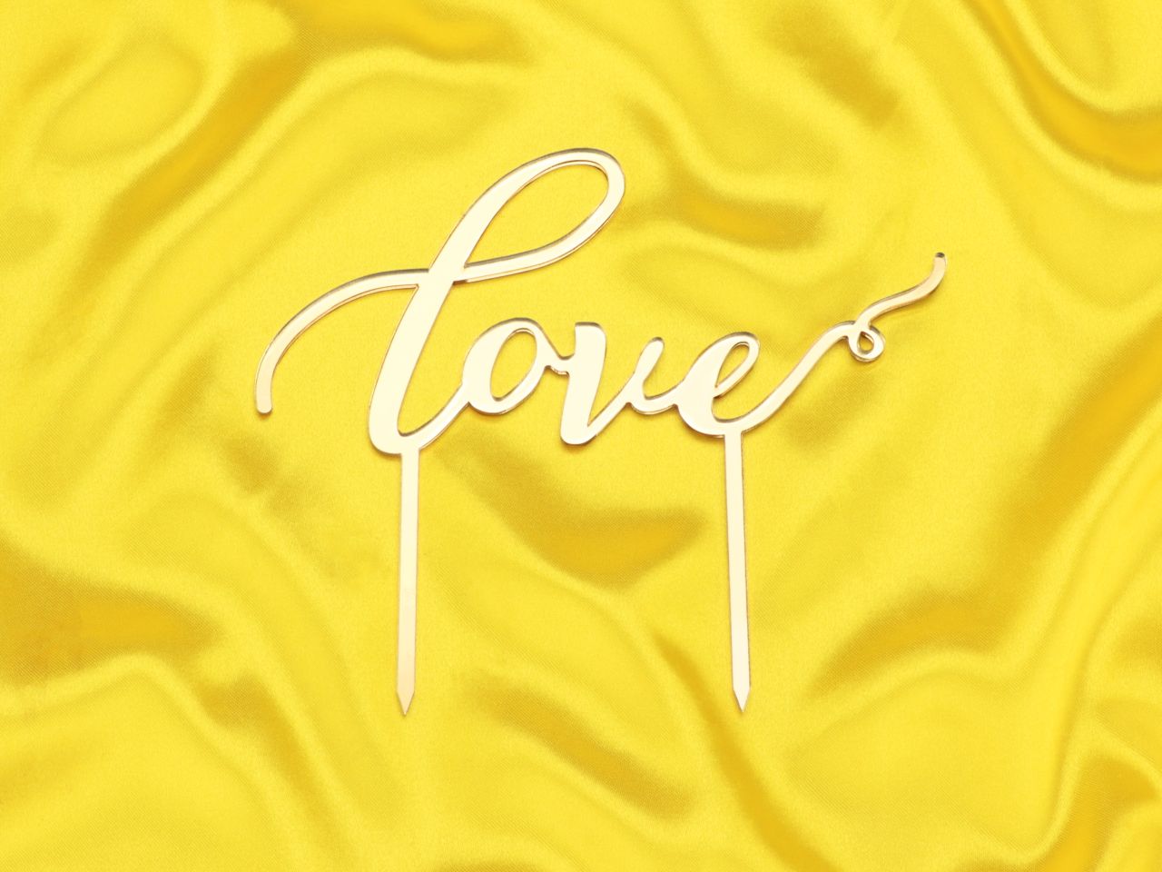 cake topper love gold