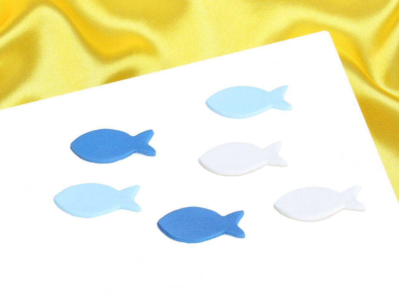 cake topper fish fondant blue white 4cm 12 pieces