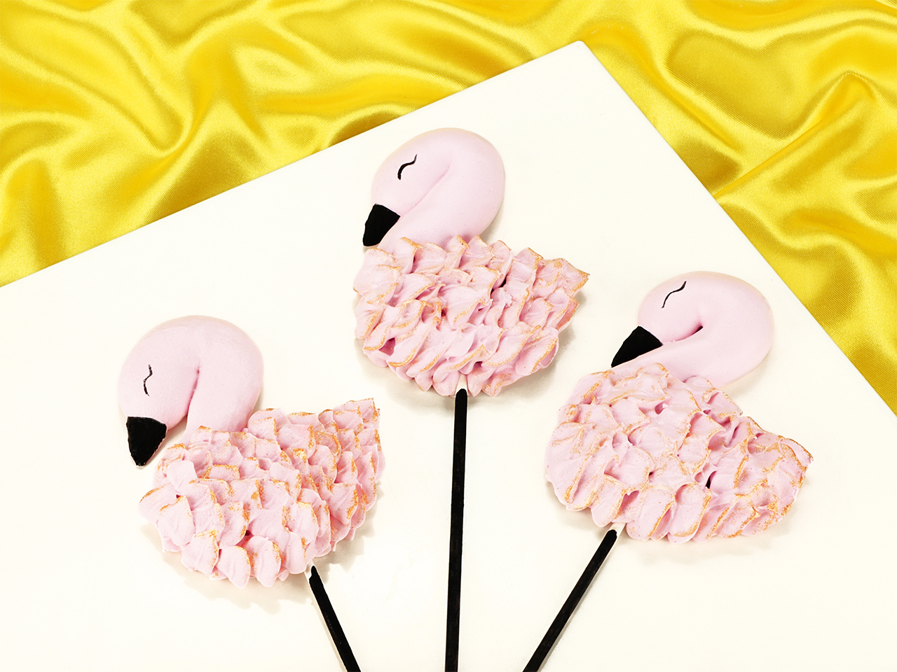 flamingo meringue topper anleitungskarte