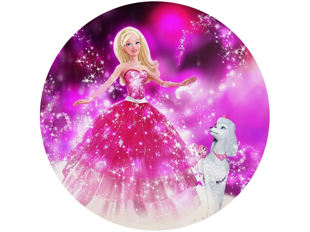 fondant paper barbie a fashion fairytale round 20cm