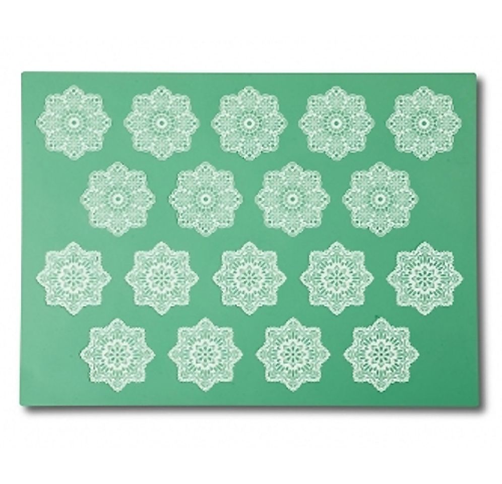 pavoni magic decor essbare spitze silikon matte 40x30 cm 18 blumen