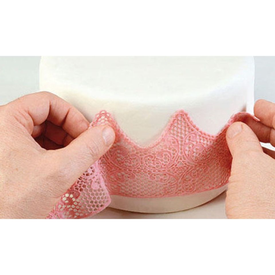 silikomart tricot decor tortenspitze 40x10cm fantasy