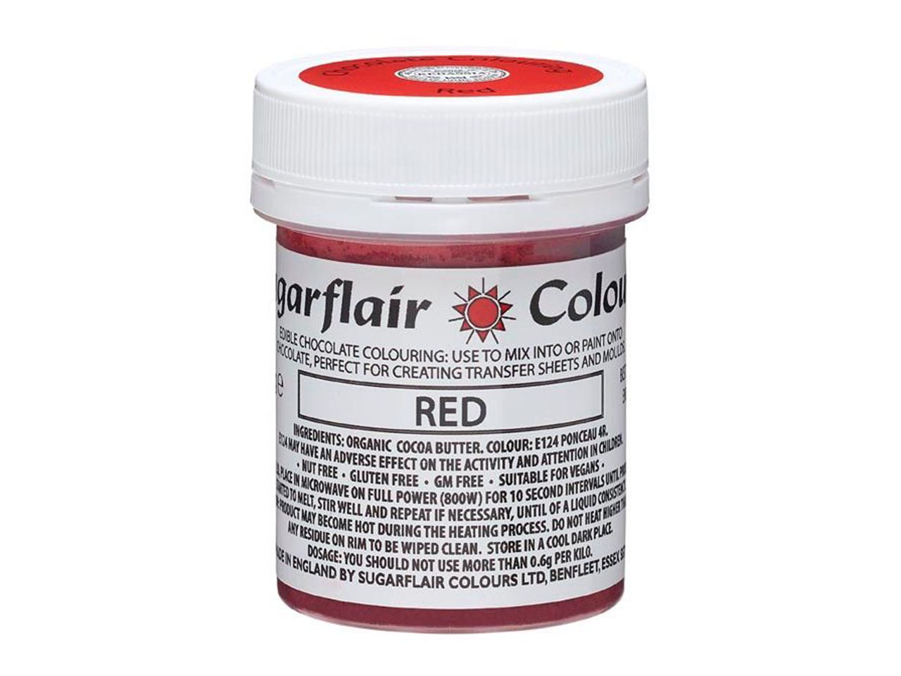 sugarflair chocolate colour red 35g