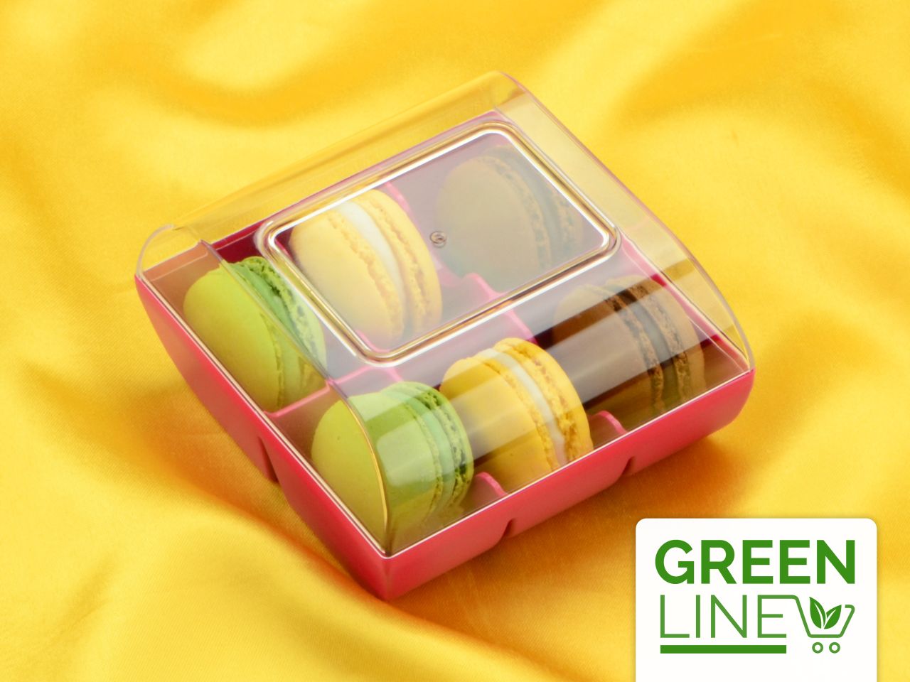 macaron verpackung fuchsia 6er