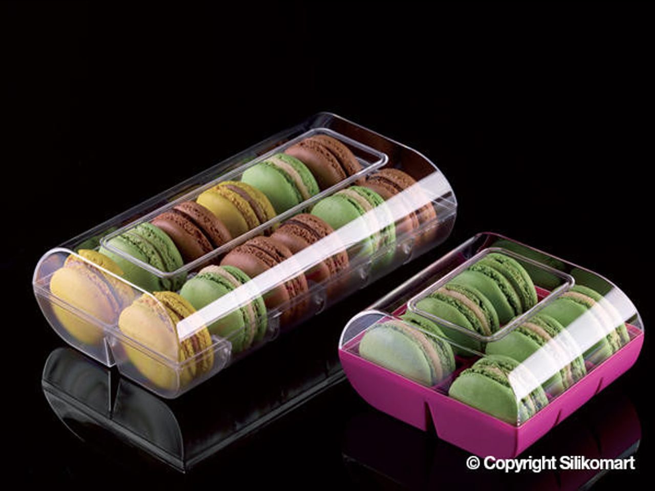 macaron verpackung 6er schwarz