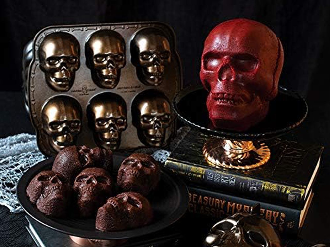 nordic ware haunted skull cake pan