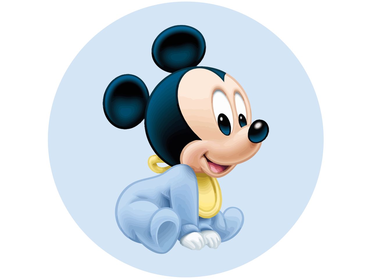 fondant paper baby mickey mouse blue round 20cm