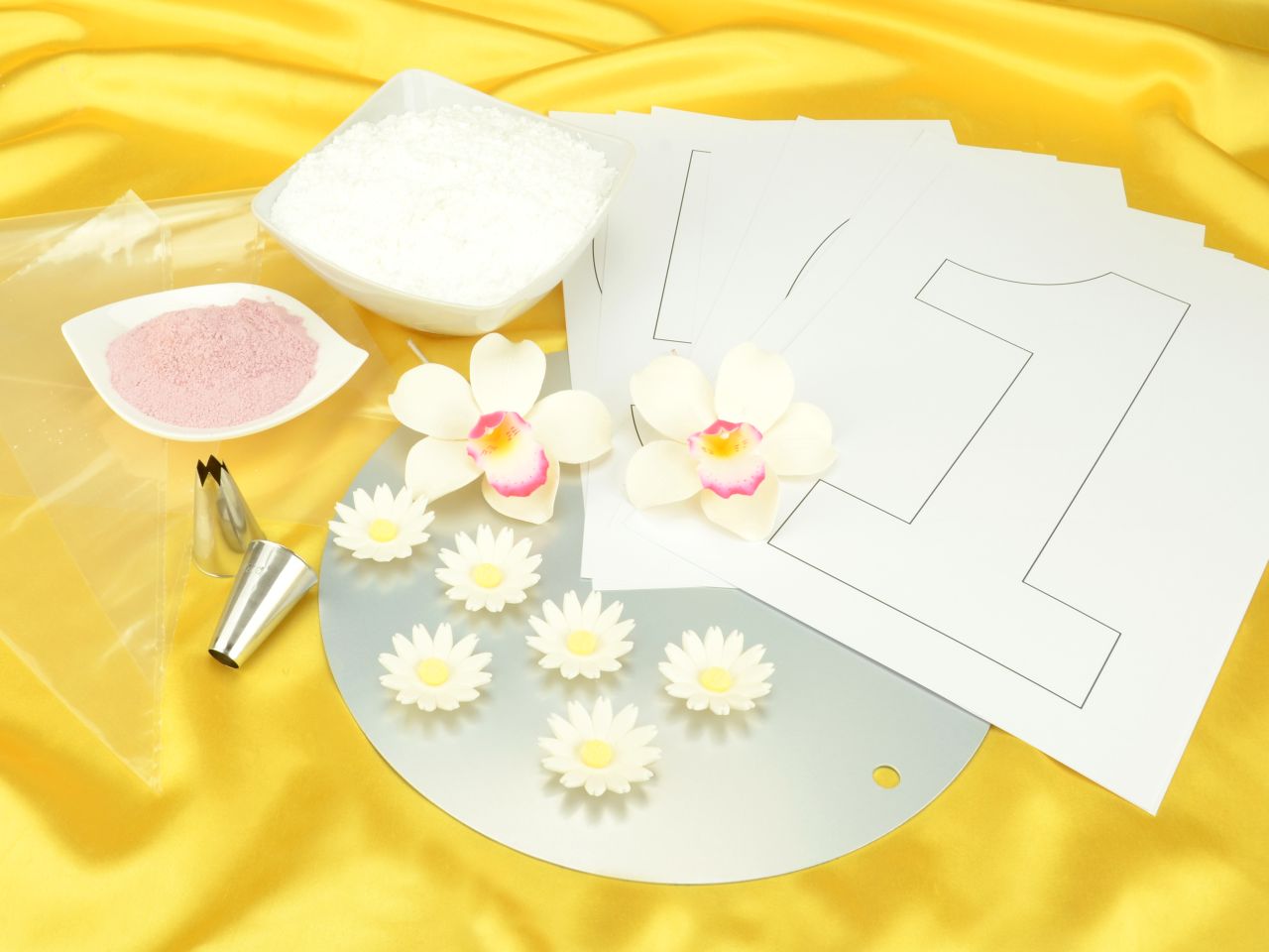 number cream cake set