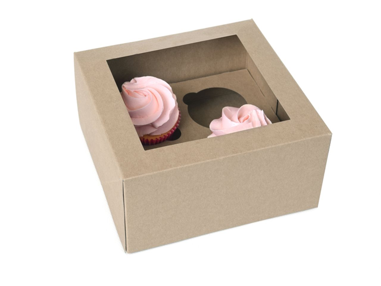 cupcake box fuer 4 cupcakes kraft 2 stueck
