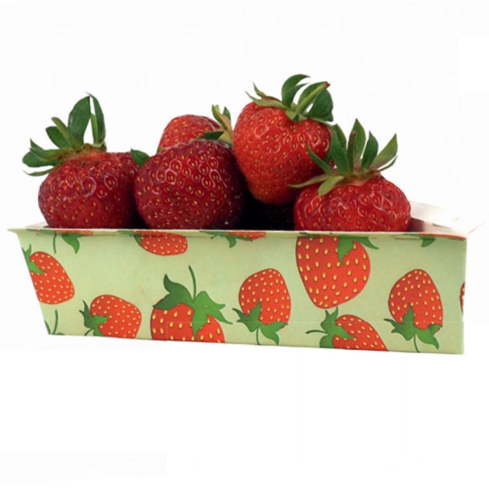 cake slice paper baking moulds green with strawberries