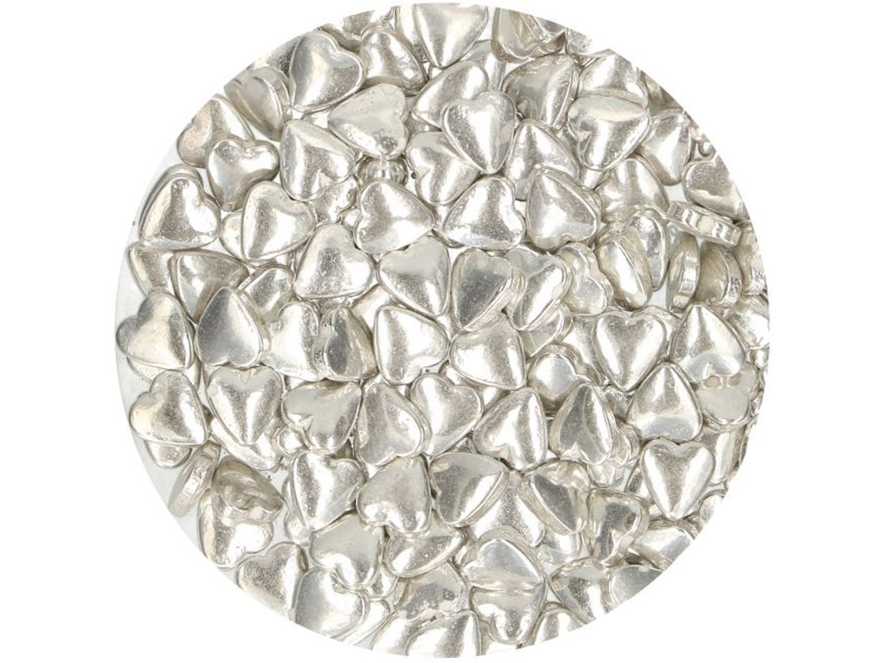 funcakes sugar hearts metallic silber 80g