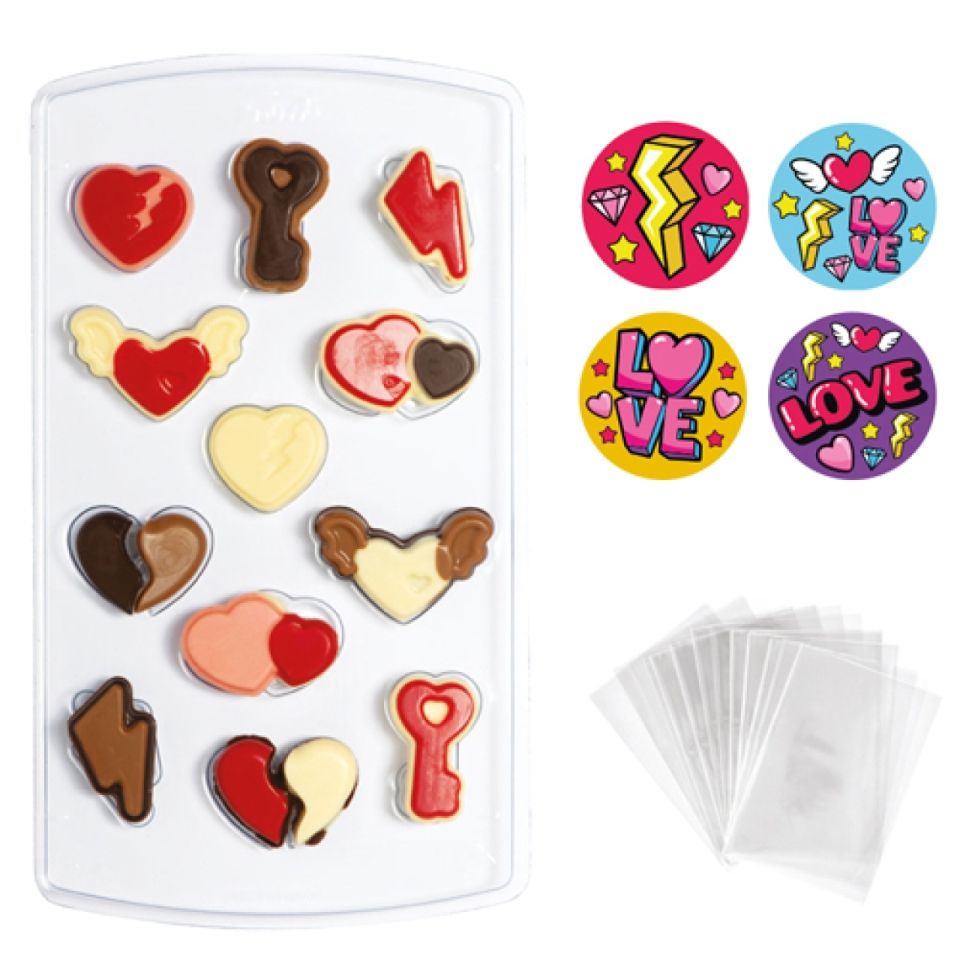 chocolate and cake pop mould set valentine