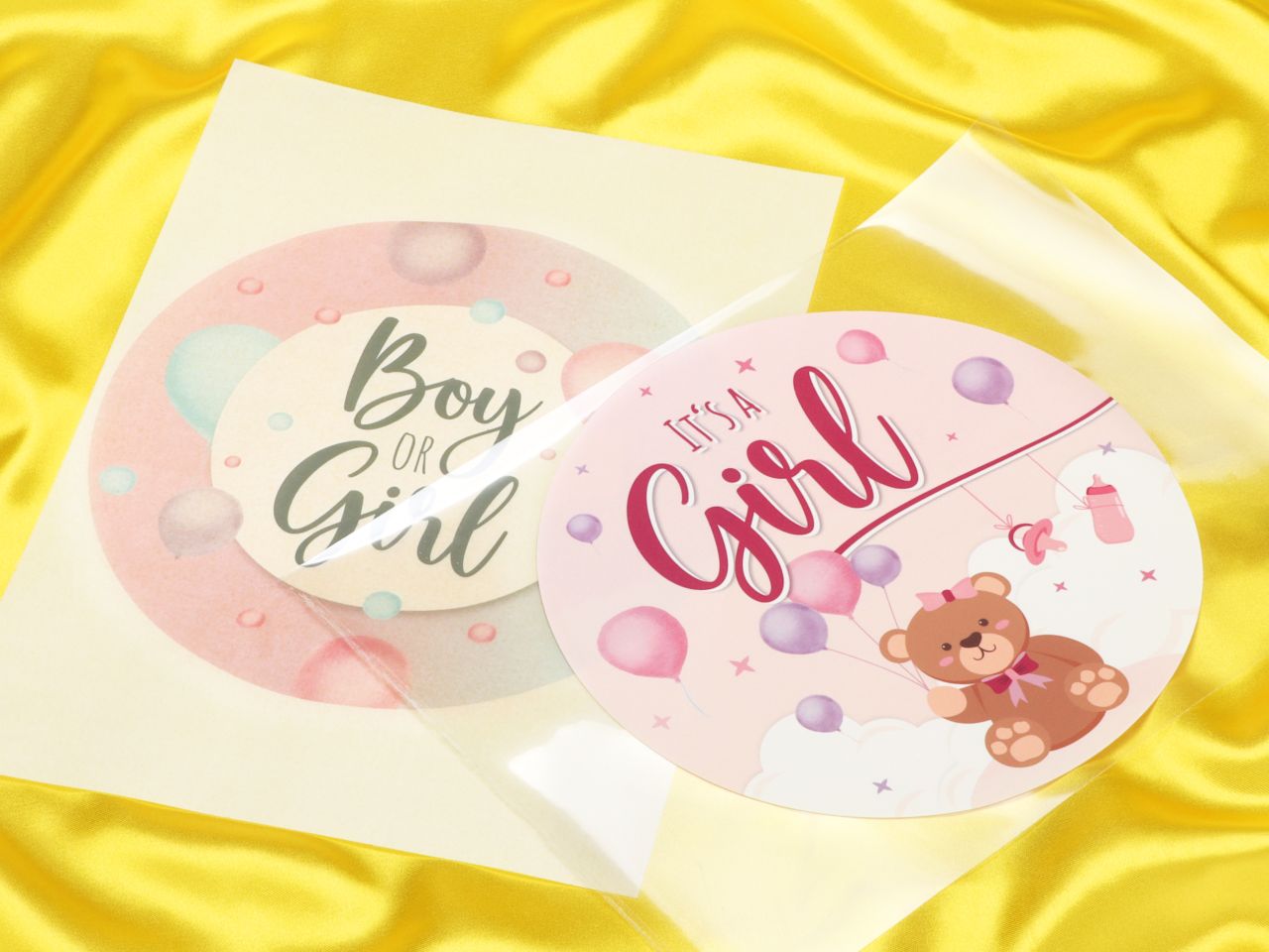 printed sheets burn away cake set it s a girl 20cm